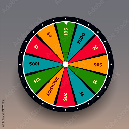 modern fortune wheel background for rotate and win cash prize