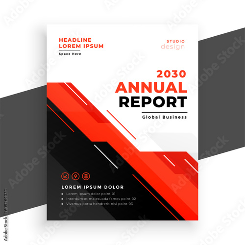 red and black professional annual report layout a company document