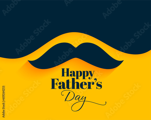 happy father's day greeting background with moustache design