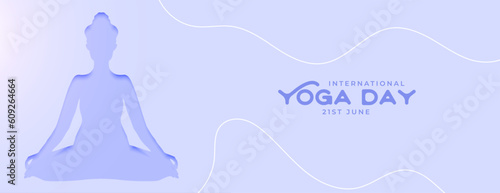 paper cut style international yoga day poster for healthy mind