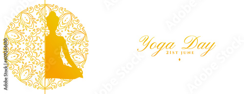 decorative 21st june yoga day event background for meditation therapy