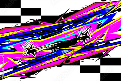 abstract racing background vector design with a unique line pattern and a bright color blend. perfect for your wrapping design