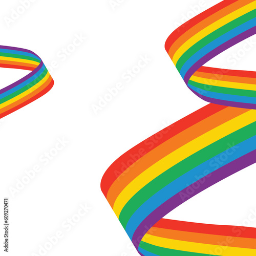 rainbow pride month lgbt flag curve background 