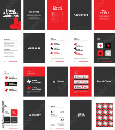Logo Manual Design Template, Brand Guidelines and Examples