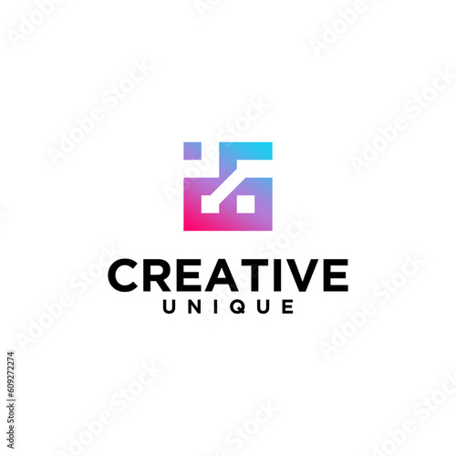 logo design vector letter DG technology creative unique