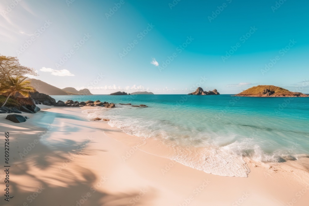 beach with white sand made with generative ai