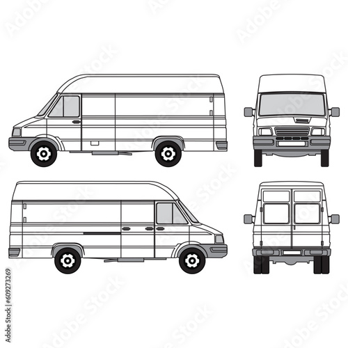 outline of van, minibus part 153