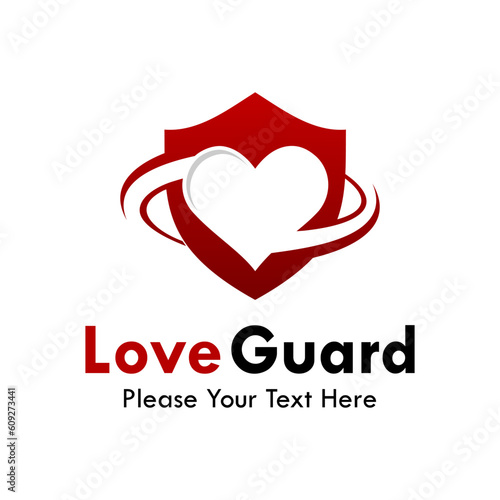 Love guard design logo template illustration