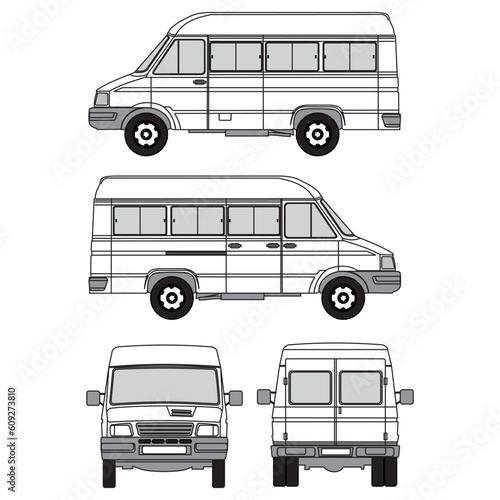 outline of van, minibus part 147
