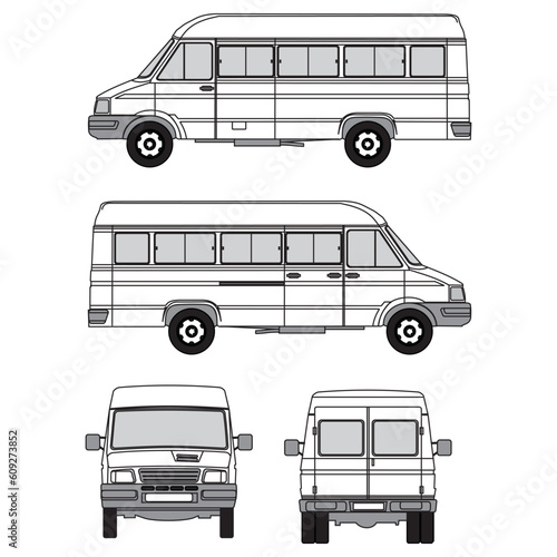 outline of van, minibus part 148
