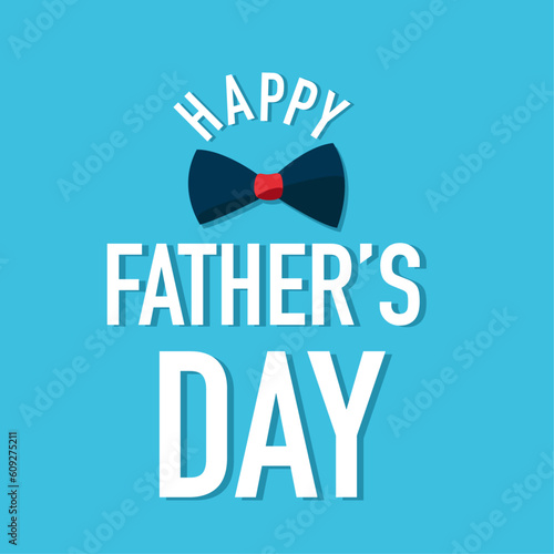 Charming bright vector card for fathers day with bow tie