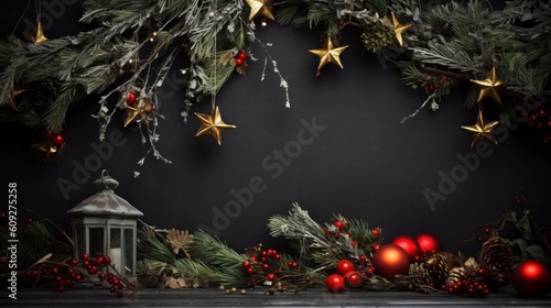 Christmas Decoration of Pine Generative AI