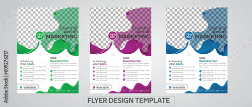 Vector professonal business flyer design template. Free vector abstract business flyer template.  Free vector advertisting business flyer design bundle photo