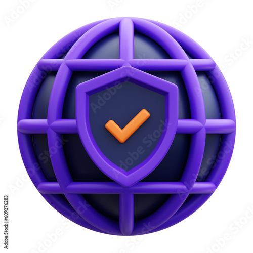 3D Cyber Security System Icons