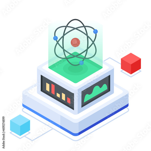 An isometric icon of nuclear research 