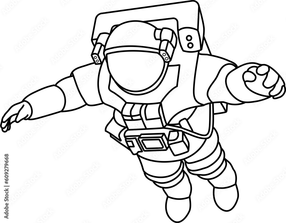 Nasa Astronaut Outline Illustration Vector