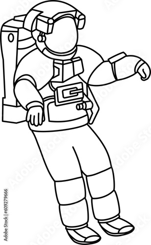 Galaxy Astronaut Outline Illustration Vector