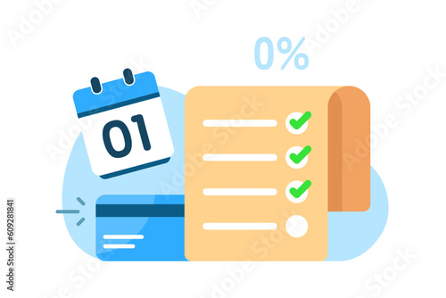 installment payment plan concept illustration flat design vector eps10. graphic element for landing page ui, icon, infographic