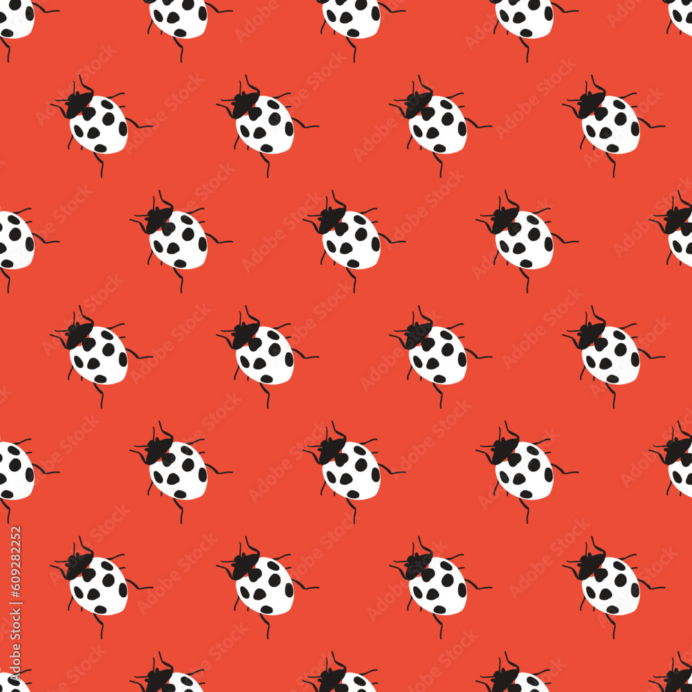 Abstract Red Lady Bug Insect Vector Seamless Pattern Abstract Red Lady Bug Insect Vector Seamless Pattern