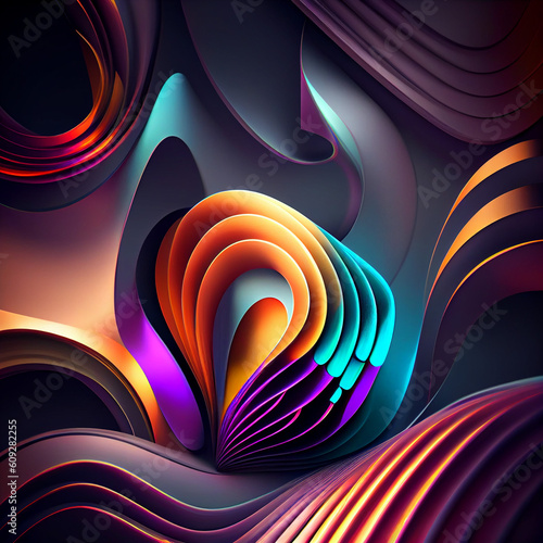colorful papercut abstarct background 