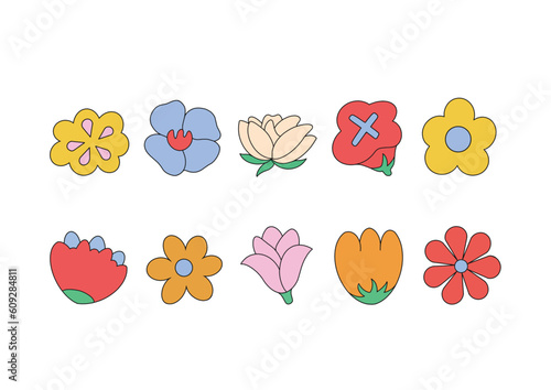 Retro Pop Floral Illustration