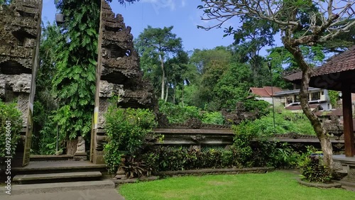 Gunung Lebah temple gate in Gianyar Bali. Typical Balinese architecture. photo