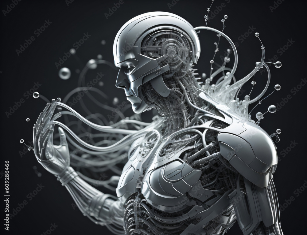 3D rendering cyborg bionic human robotic synthetic cyberpunk scifi android robot science fiction ai generative 3D rendering cyborg bionic human robotic synthetic cyberpunk scifi android robot science fiction ai generative