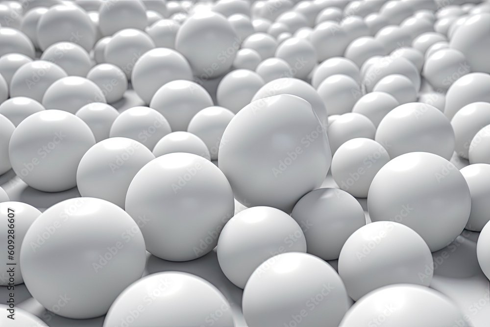 Illustration for advertising. Abstraction from spheres. Flying spheres on a white background. 3d rendering.AI Generative Illustration for advertising. Abstraction from spheres. Flying spheres on a white background. 3d rendering.AI Generative