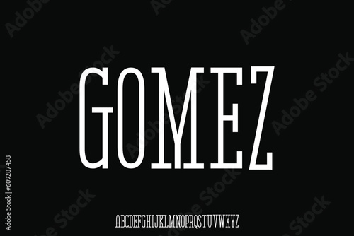Elegant condensed display font vector design suitable for logotype, headline, poster and many more