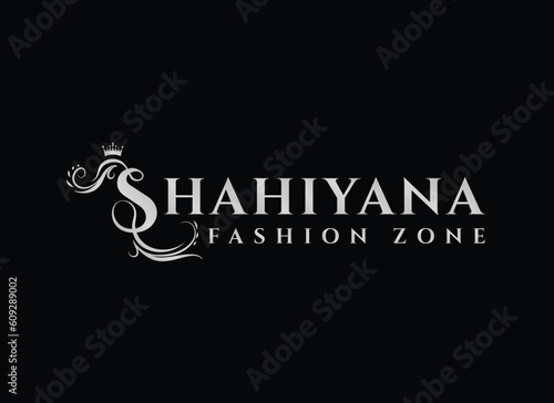 Vintage luxury ornamental logo with floral ornament. Suitable for whiskey, alcohol, beer, brewery, wine, barber shop, tattoo studio, salon, boutique, hotel signage.