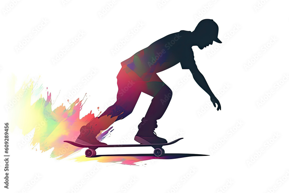 Obraz premium skateboarder silhouettes.AI Generative
