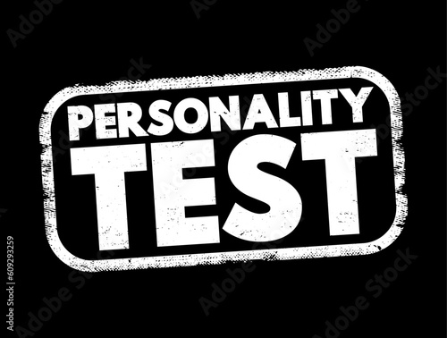 Personality Test text stamp, concept background
