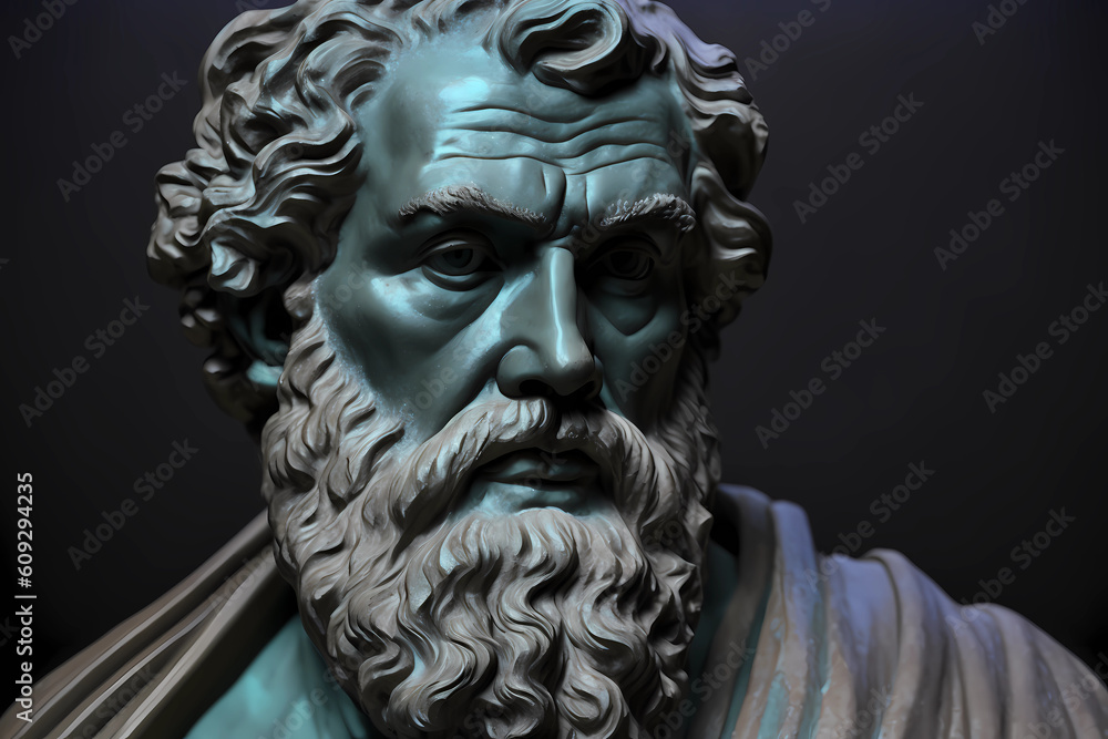 © Worldillustrator - Heraclitus, ancient Greek pre-Socratic philosopher. Generative AI.