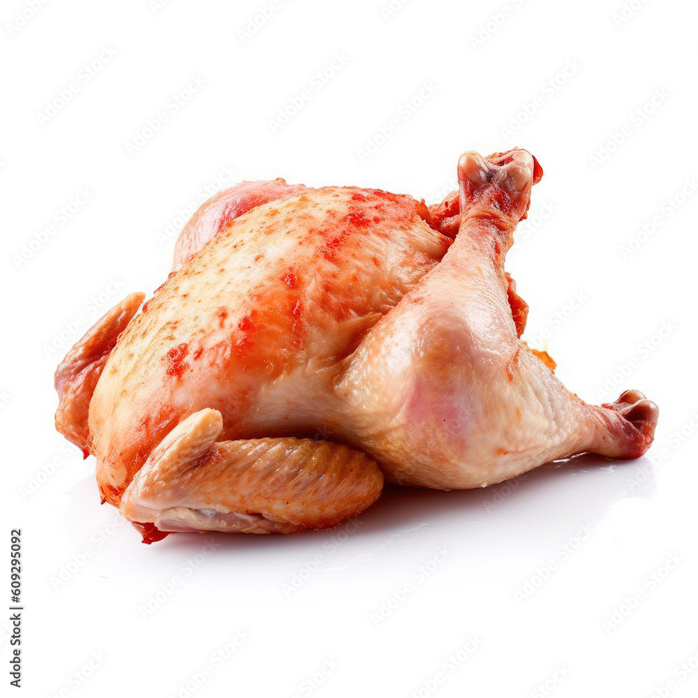 Chicken meat on white background. Generative AI Chicken meat on white background. Generative AI
