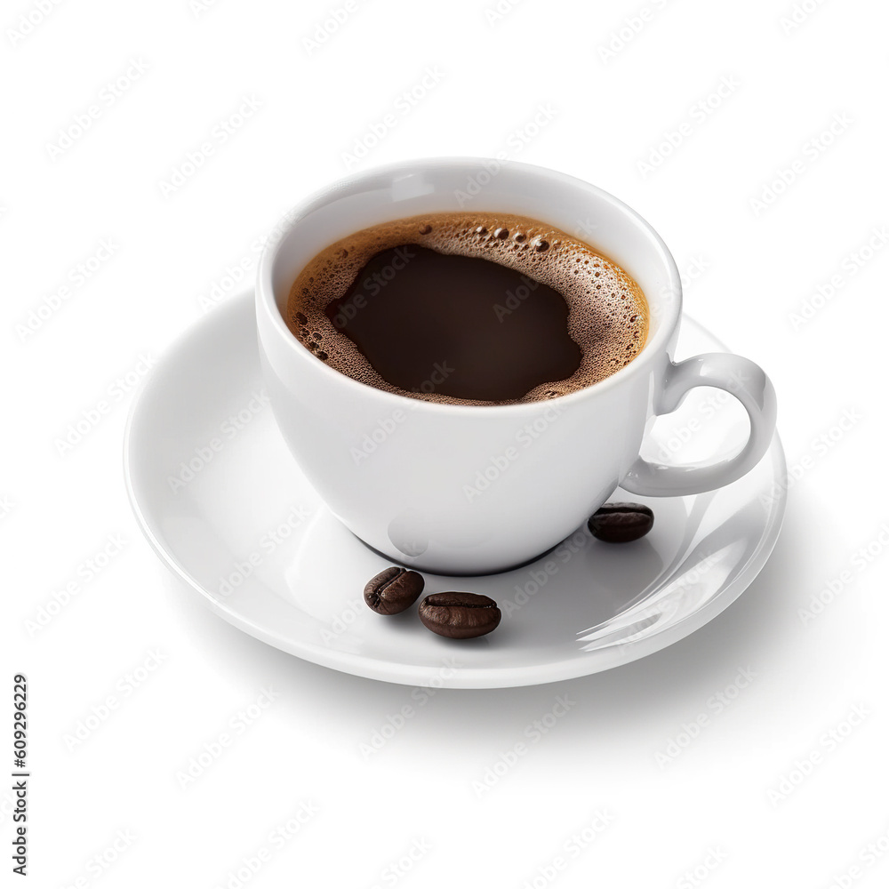 Cup of coffee on white background. Generative AI Cup of coffee on white background. Generative AI