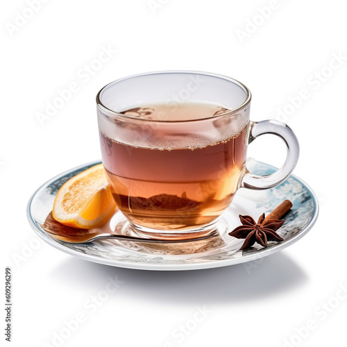 Cup of tea on white background. Generative AI