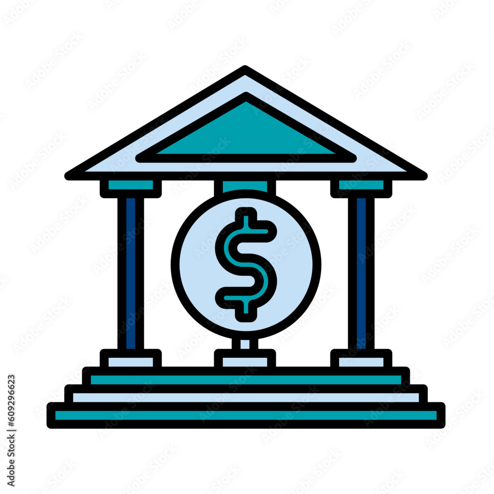 Filled Line Bank design vector icon design vector line icon svg Filled Line Bank design vector icon design vector line icon svg