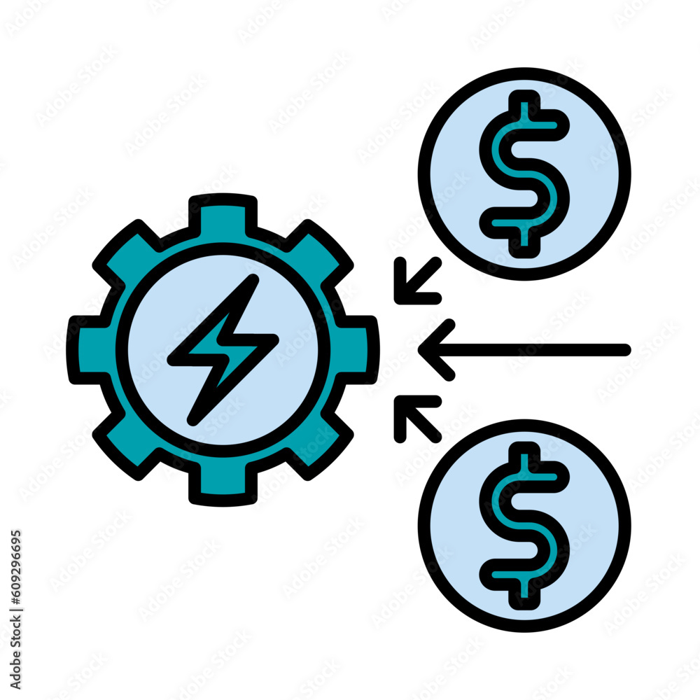 Filled Line Electricity cost design vector icon design vector line icon svg Filled Line Electricity cost design vector icon design vector line icon svg