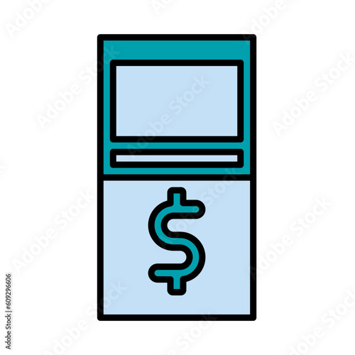 Filled Line ATM design vector icon design vector line icon svg