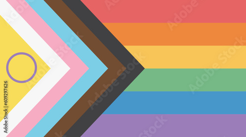 LGBTQIA pride progress flag. Intersex-inclusive.
