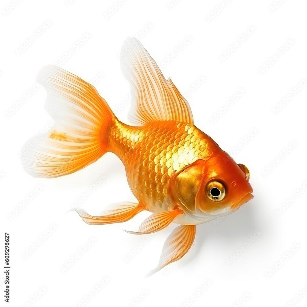 Gold fish on white background. Generative AI Gold fish on white background. Generative AI