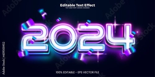 2024 New year editable text effect in modern trend style