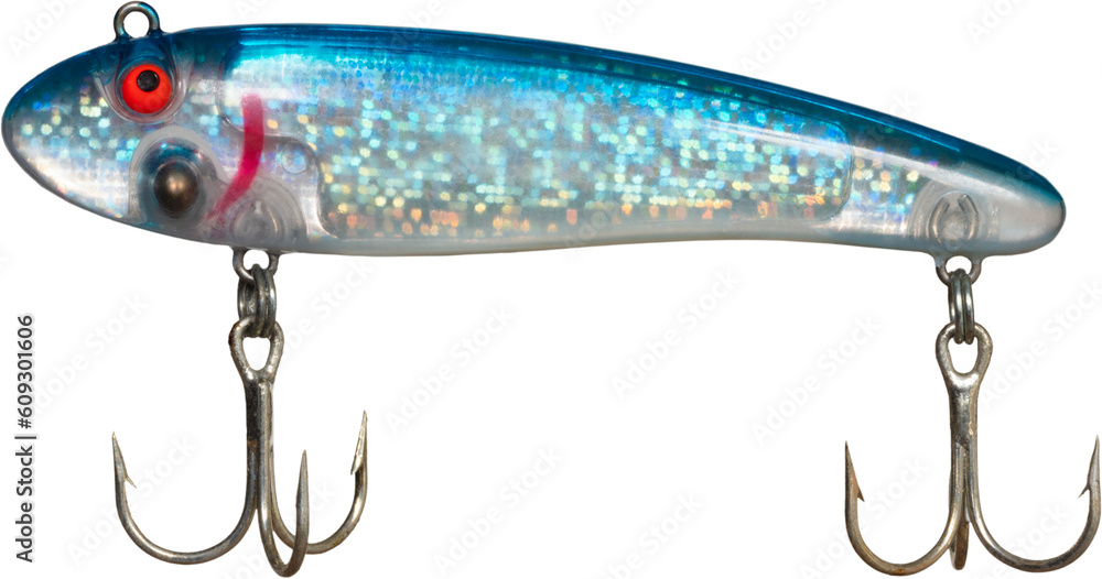 Transluscent blue and white surface crankbait Transluscent blue and white surface crankbait
