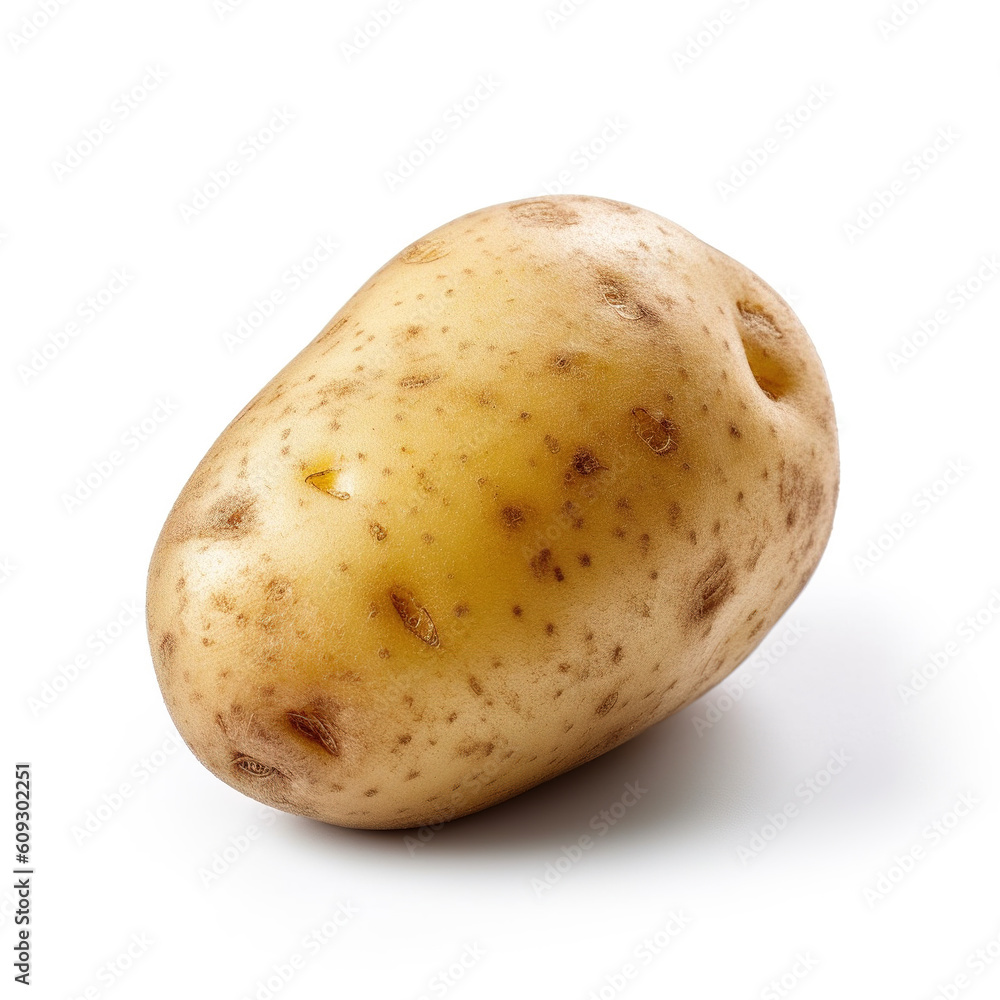 Potato on white background. Generative AI Potato on white background. Generative AI