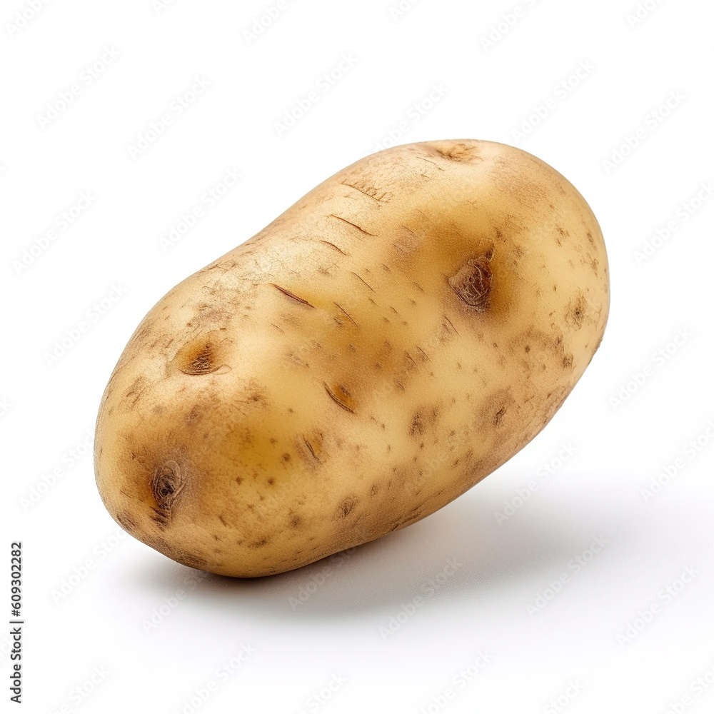 Potato on white background. Generative AI Potato on white background. Generative AI
