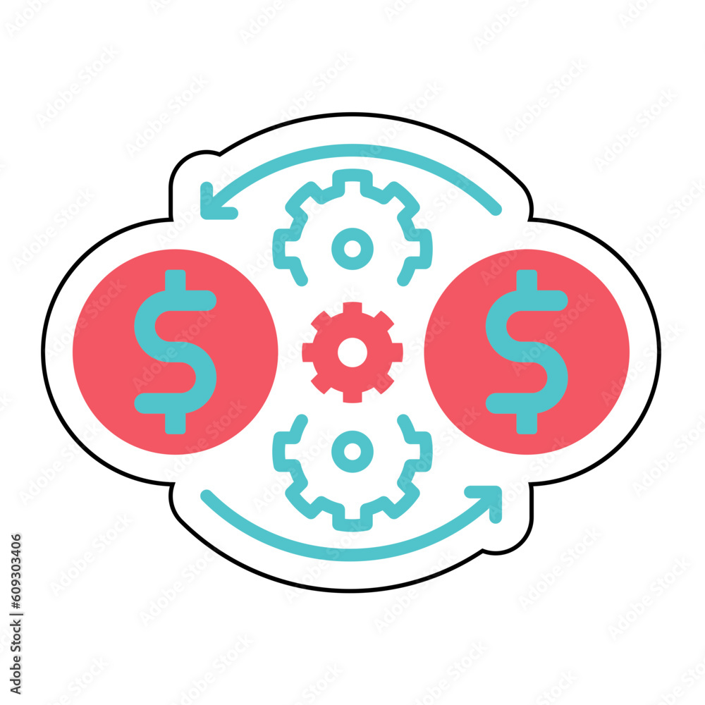 Sticker Money Turnover design vector icon design vector line icon svg Sticker Money Turnover design vector icon design vector line icon svg