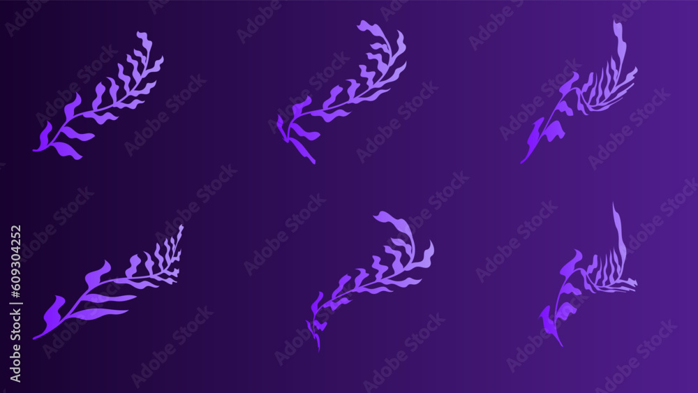 Neon Tropic Leaves Set, Vector Tropical Summer Leaf, vibrant purple template, Disco beach holidays elements collection, fluorescent colors design, paradise party illustration