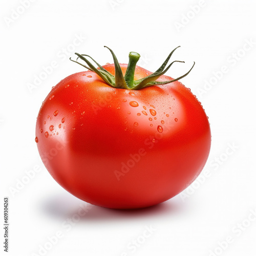 Tomato on white background. Generative AI