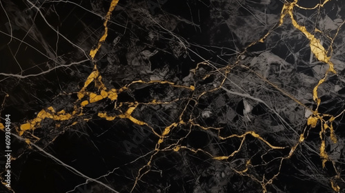 black marble with yellow veins