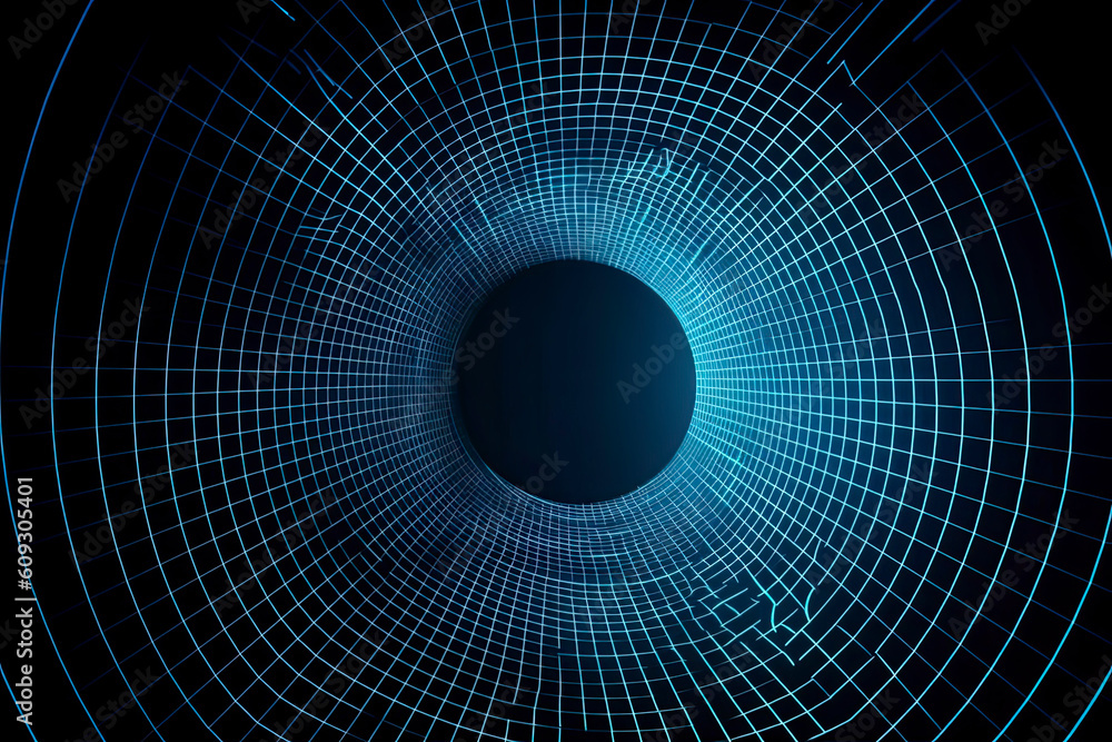 Futuristic abstract frame tunnel. 3D hole grid background. For website and banner design. Big data visualization.AI Generative Futuristic abstract frame tunnel. 3D hole grid background. For website and banner design. Big data visualization.AI Generative